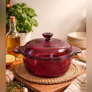 Vintage Pyrex / Corning Amethyst Purple Glass Casserole Bowl w/ Lid #1148 MCM